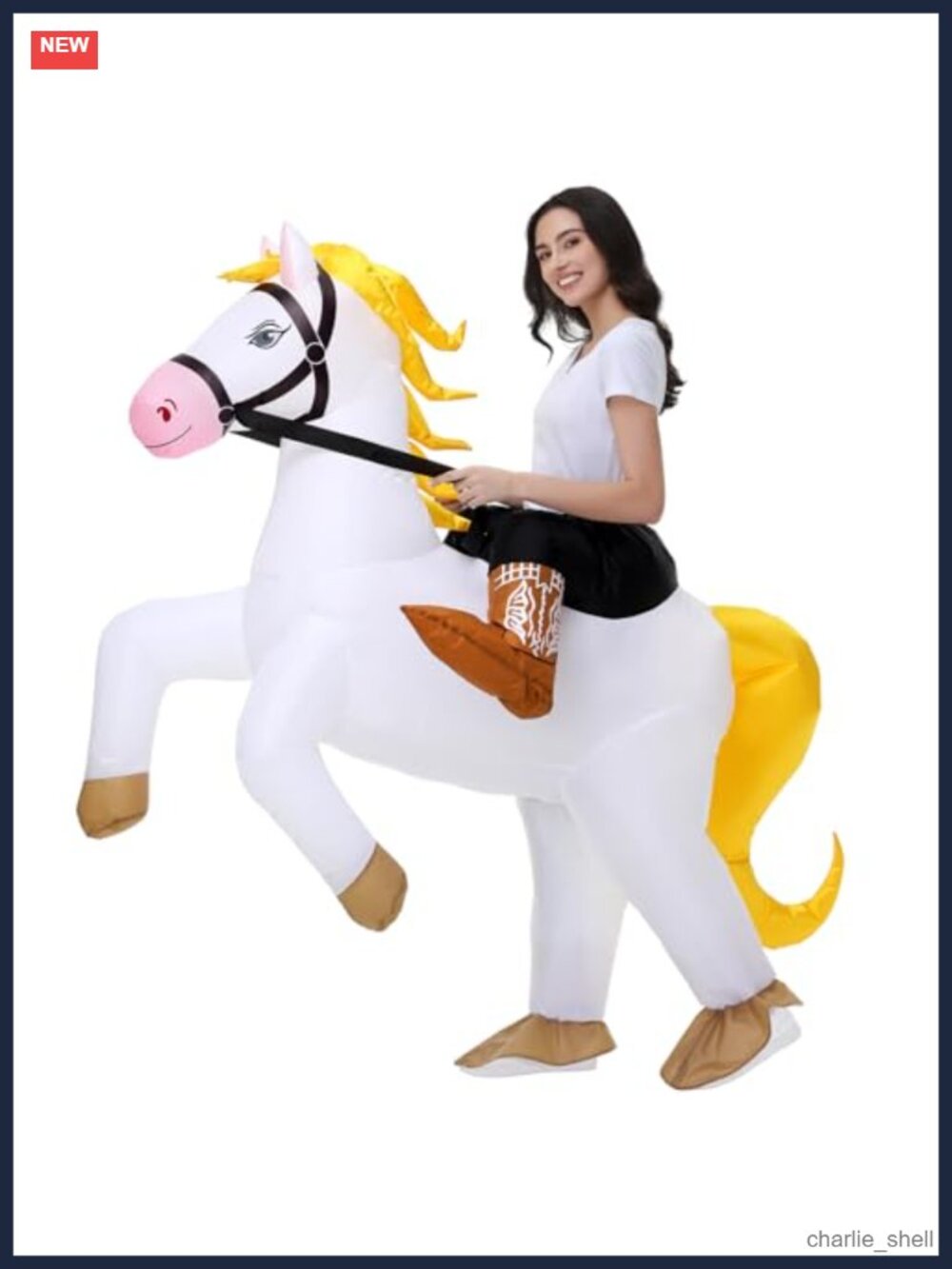 Inflatable Horse Costume Adult Blow Up Ride On Suit Cosplay Party